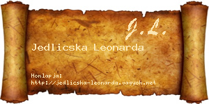 Jedlicska Leonarda névjegykártya